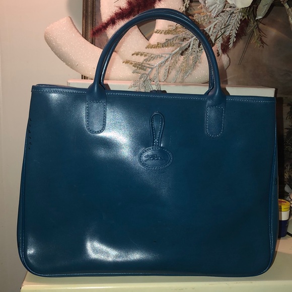Longchamp Blue ROSEAU ESSENTIAL LARGE Tote Bag - Picture 3 of 13